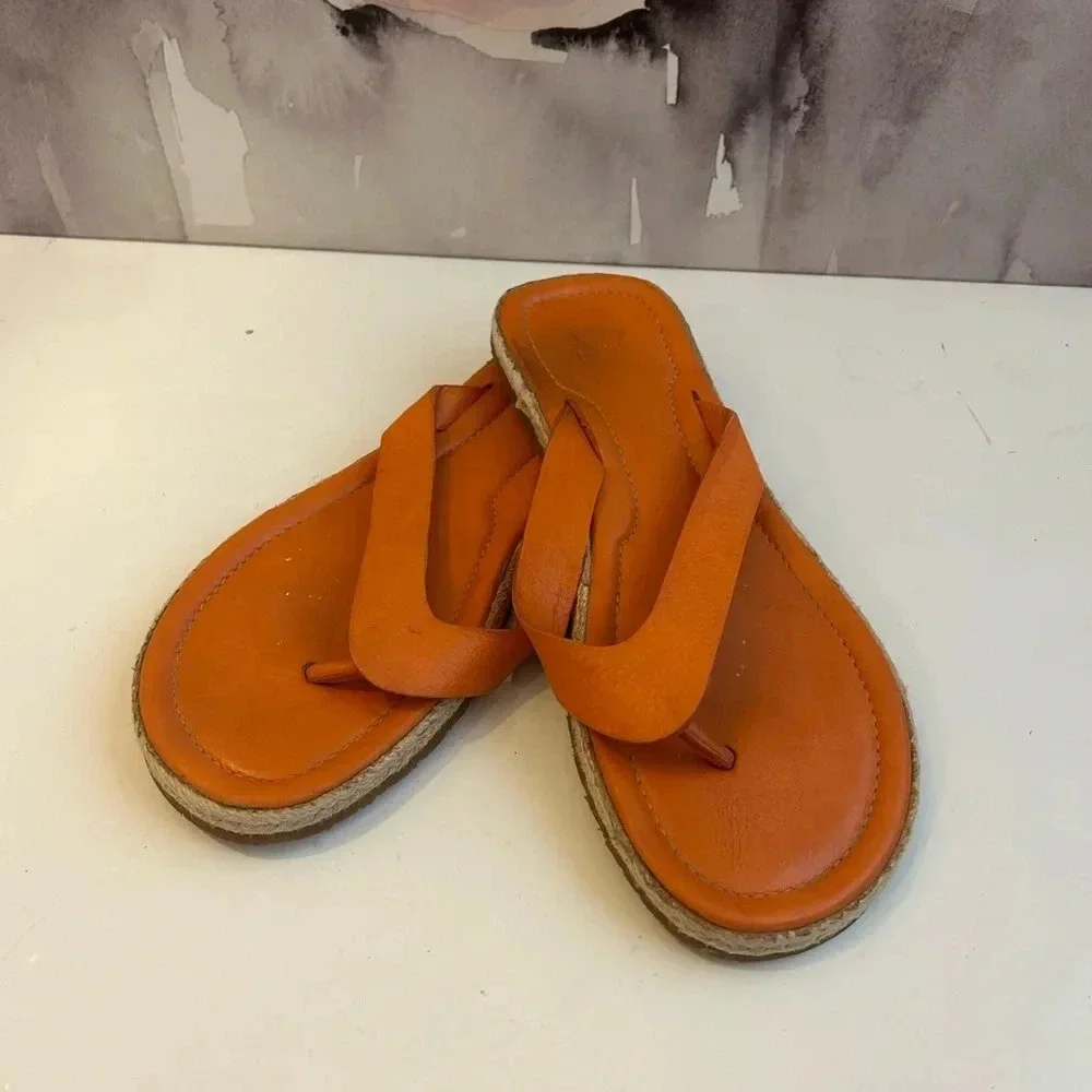 . Ermenegildo Zegna mens orange sandals sz 9